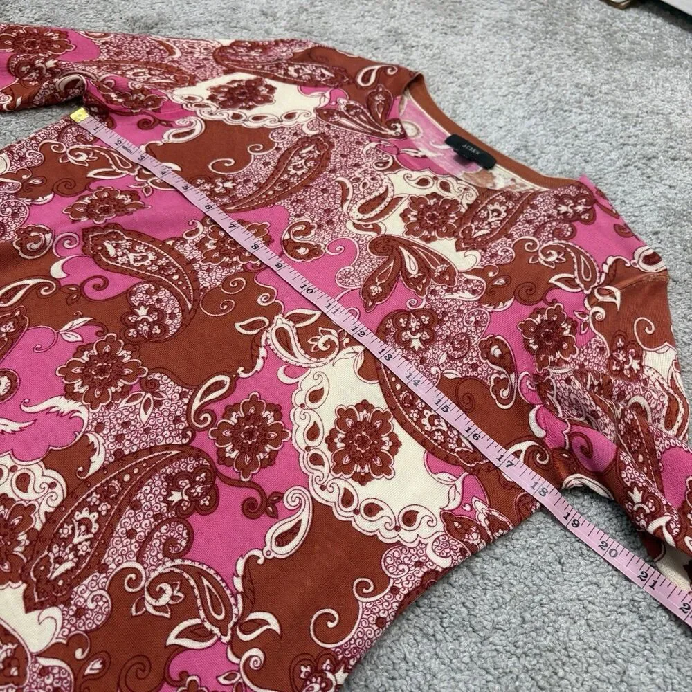 J. Crew Paisley 100% Merino Wool Margot Sweater Size M